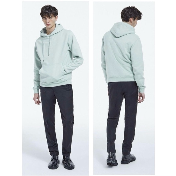 THE KOOPLES LOGO MEN’S HOODIE WITH LOGO ON THE CHEST SEA GREEN NEW Size Large - Picture 2 of 11